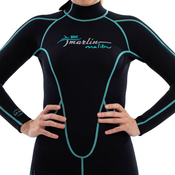 Wetsuit Marlin Malibu Lady 2.5 mm Black/Aqua blue