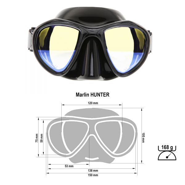 Marlin Hunter Mask + mirrored lenses