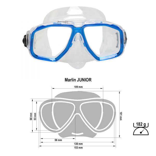 Marlin Junior Blue Kids diving Mask