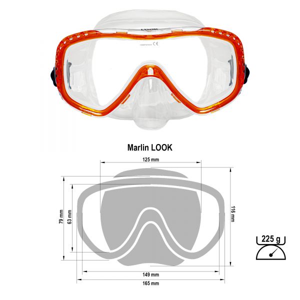 Marlin Look Orange/transparent Mask