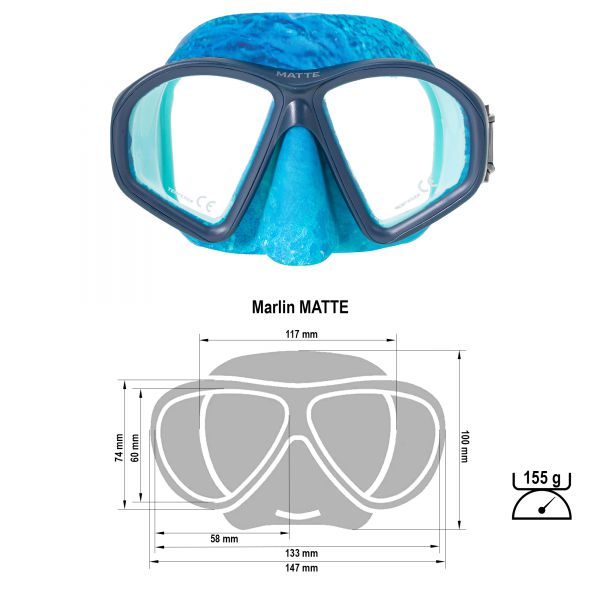Marlin Matte 2.0 Camo Blue Mask