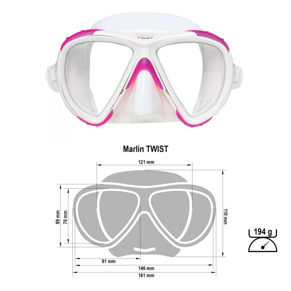 Маска Marlin Twist Pink/White
