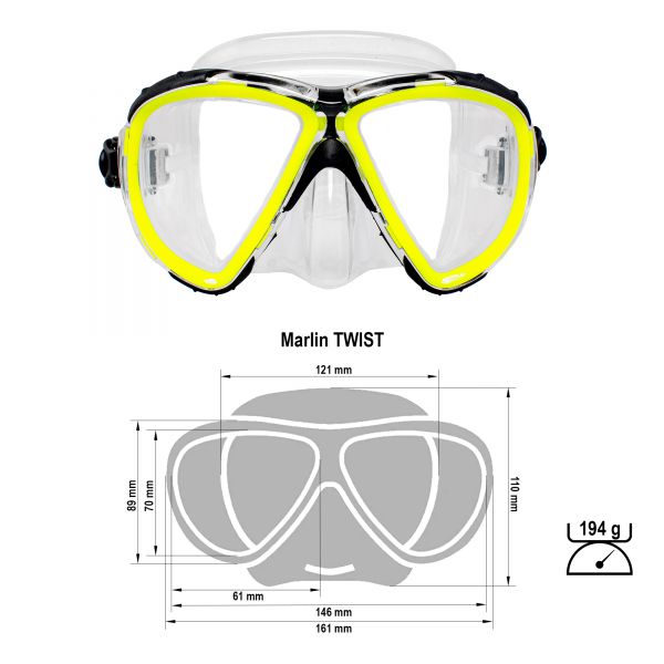 Marlin Twist Yellow/transparent Mask