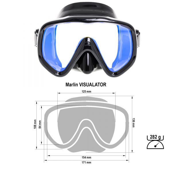 Marlin Visualator mask + mirrored lens